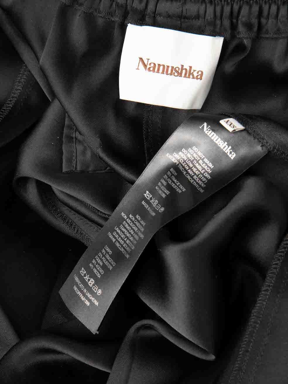 Women's NANUSHKA Black Elasticated Waist Straight Trousers Size XXS For Sale