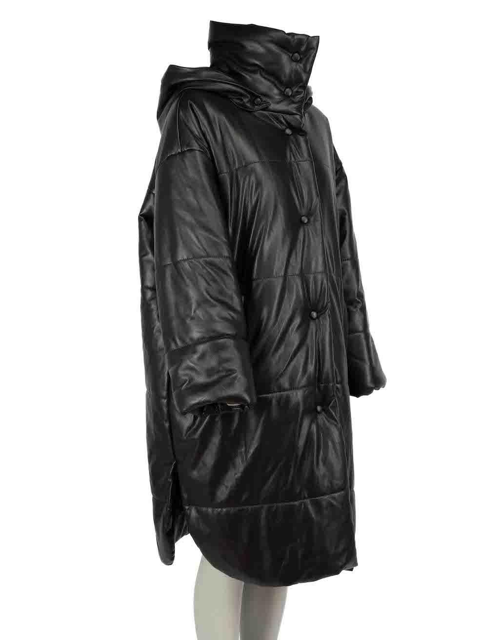 CONDITION is Never worn. No visible wear to coat is evident on this new NANUSHKA designer resale item.
 
Details
Black
Faux leather
Puffet coat
Oversized fit
Detachable hood
Button up fastening
2x Side pockets
 
Made in Hungary
 
Composition
65%