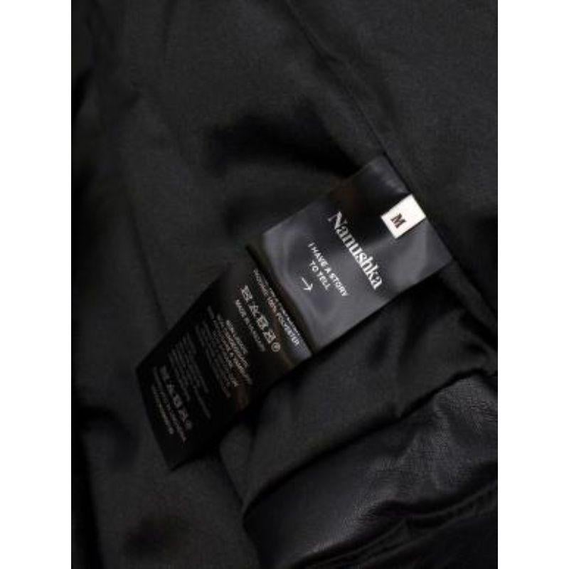 Nanushka Black Hide Vegan Leather Puffer Jacket For Sale 6