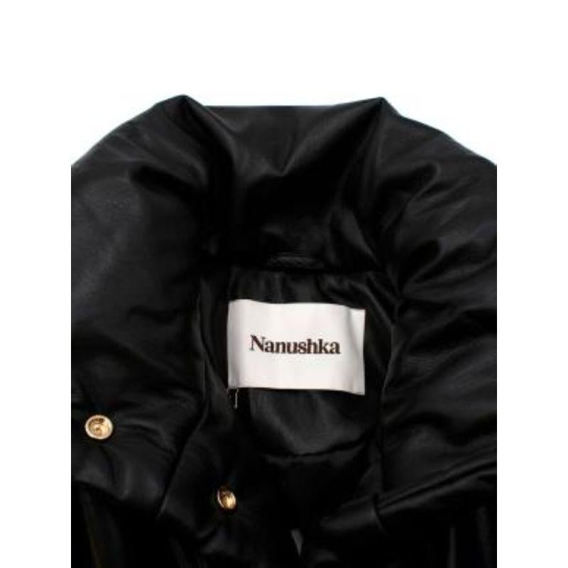 Women's or Men's Nanushka Black Hide Vegan Leather Puffer Jacket For Sale