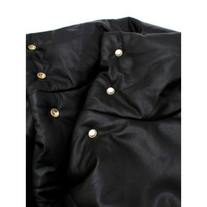 Nanushka Black Hide Vegan Leather Puffer Jacket For Sale 1