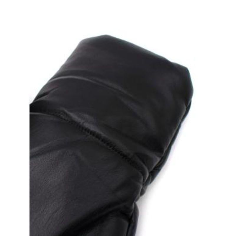 Nanushka Black Hide Vegan Leather Puffer Jacket For Sale 2