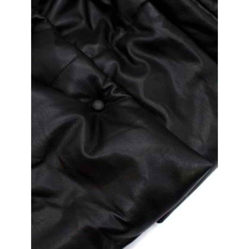 Nanushka Black Hide Vegan Leather Puffer Jacket For Sale 3