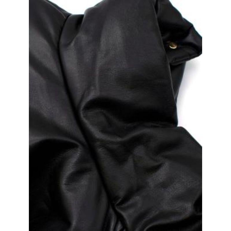 Nanushka Black Hide Vegan Leather Puffer Jacket For Sale 4