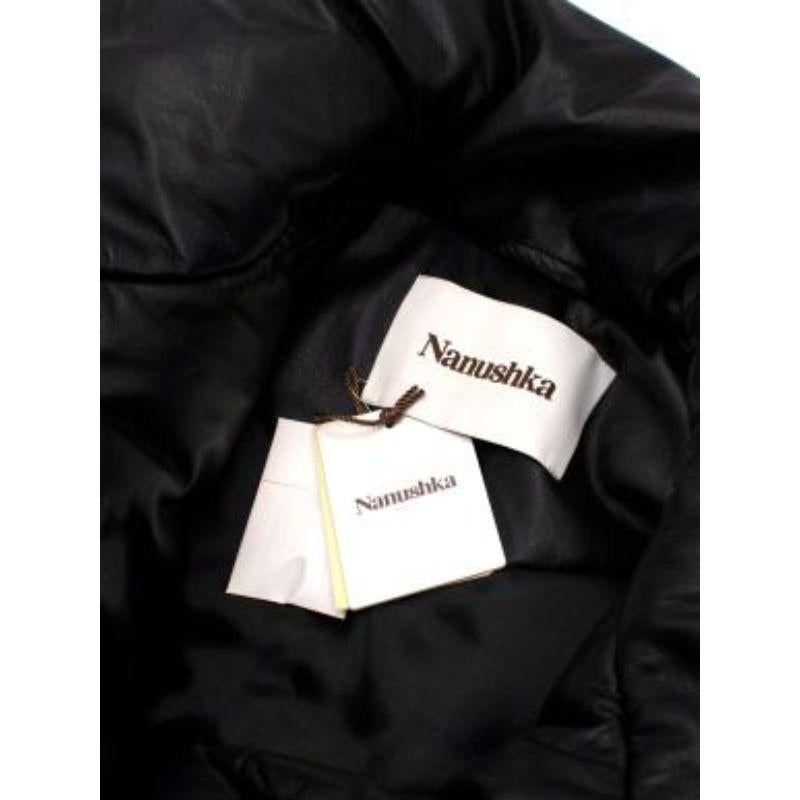 Nanushka Black Hide Vegan Leather Puffer Jacket For Sale 5