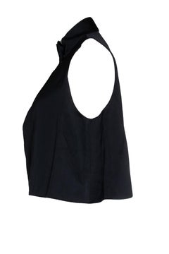 Nanushka, black satin top