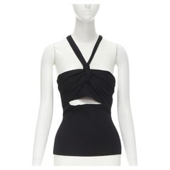 NANUSHKA noir V.I.I.S. V.A. découpé sous le buste top en tricot extensible tissé S