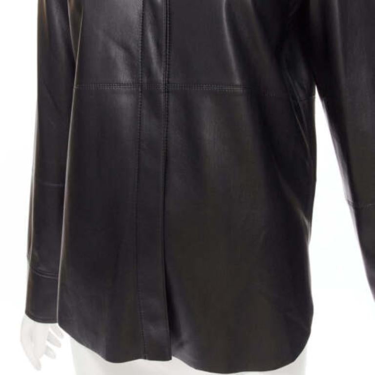 NANUSHKA camisa negra de manga larga con tapeta oculta de piel vegana S en venta 3