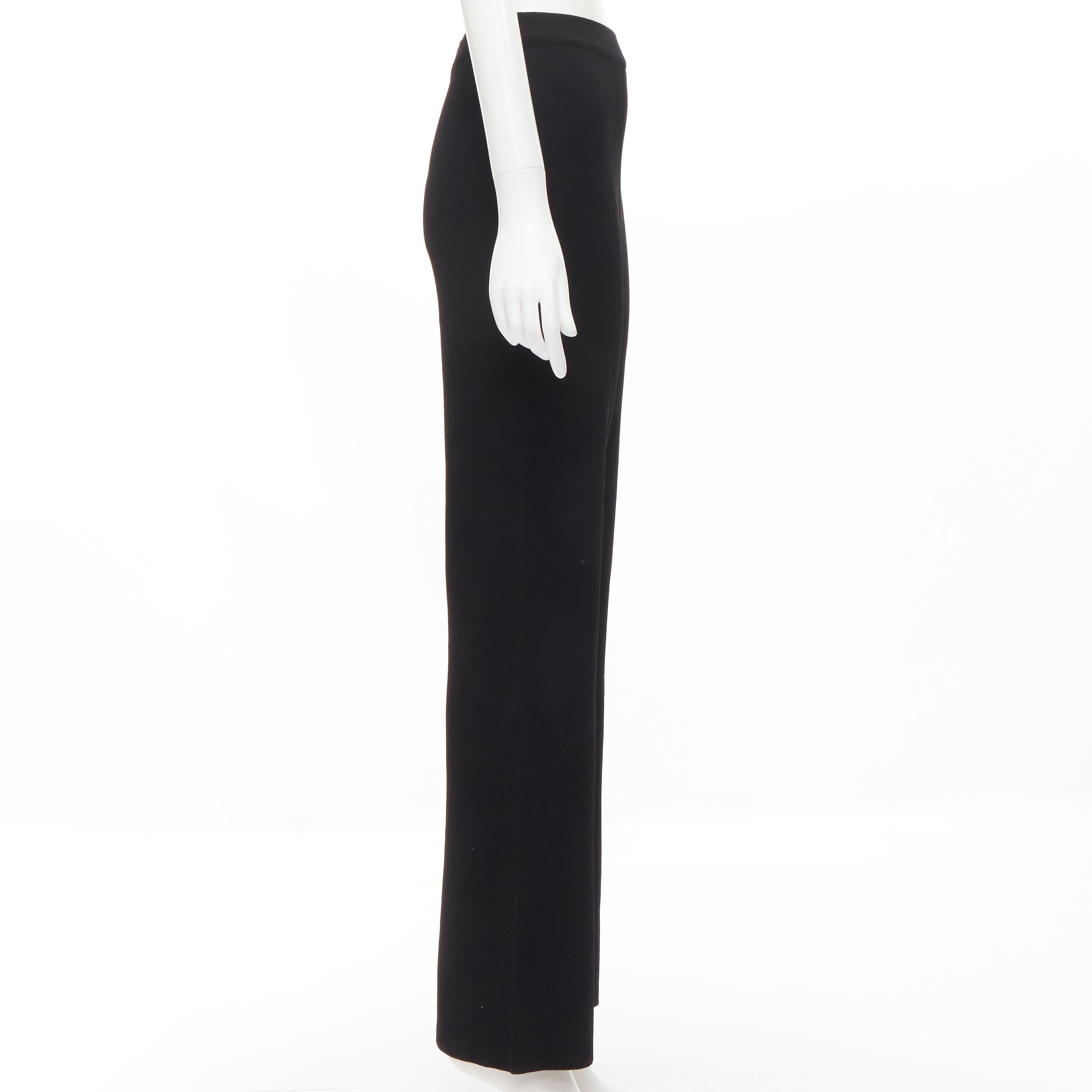 NANUSHKA black viscose nylon knitted wide leg pants S In Excellent Condition For Sale In Hong Kong, NT