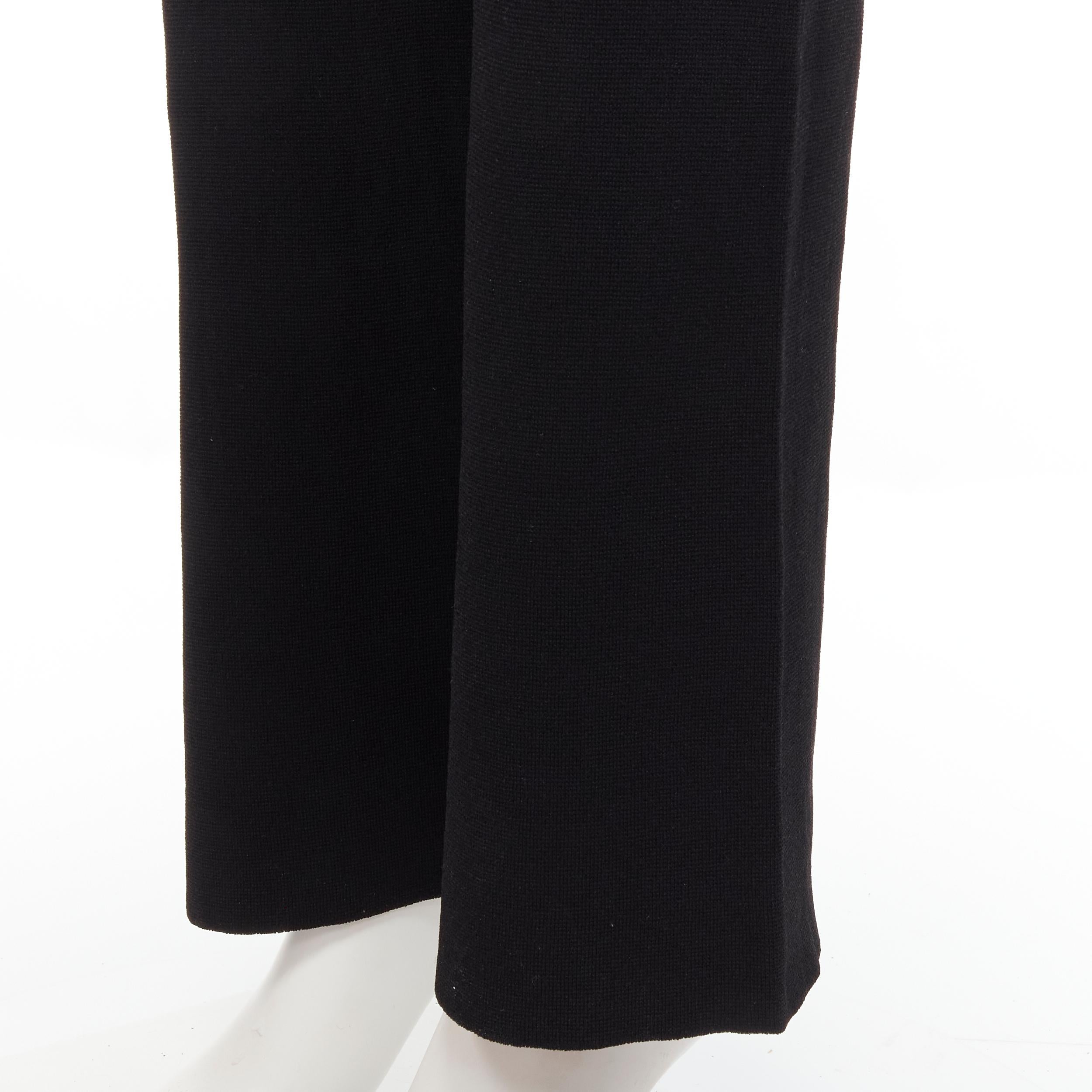 NANUSHKA black viscose nylon knitted wide leg pants S For Sale 2