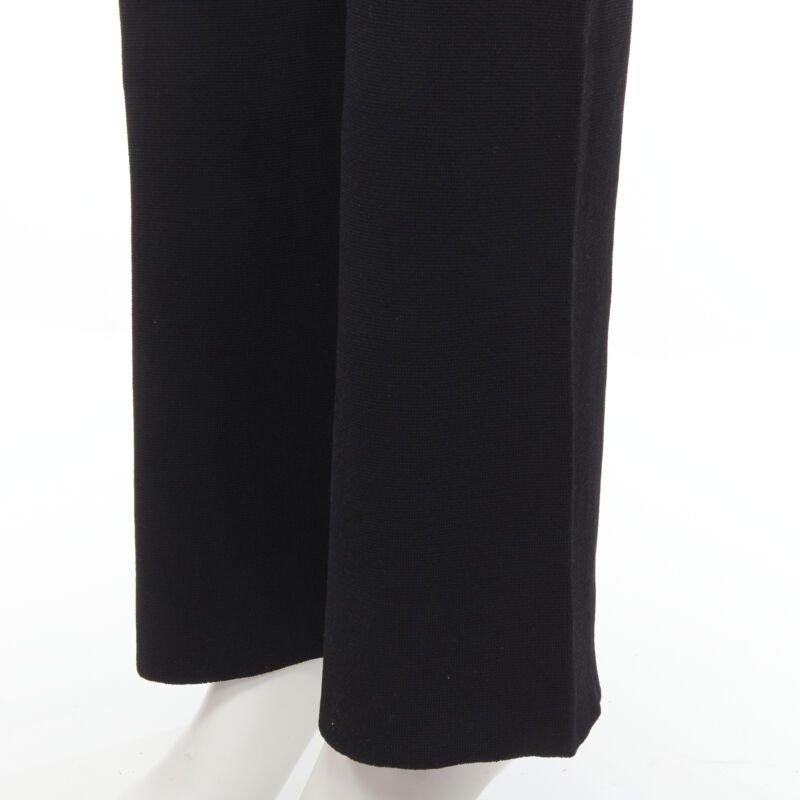 NANUSHKA pantaloni a gamba larga in maglia di nylon e viscosa nera S in vendita 2