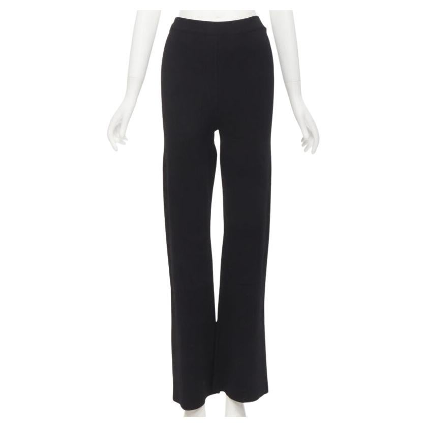 NANUSHKA Pantalon à jambes larges en nylon et viscose noir tricoté S