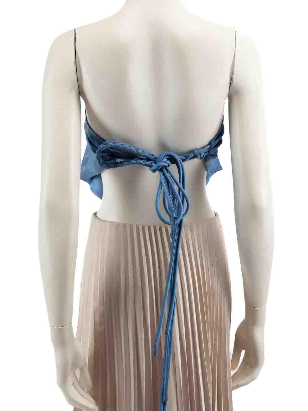 Gray NANUSHKA Blue Stina Asymmetrical Scarf Top Size S For Sale