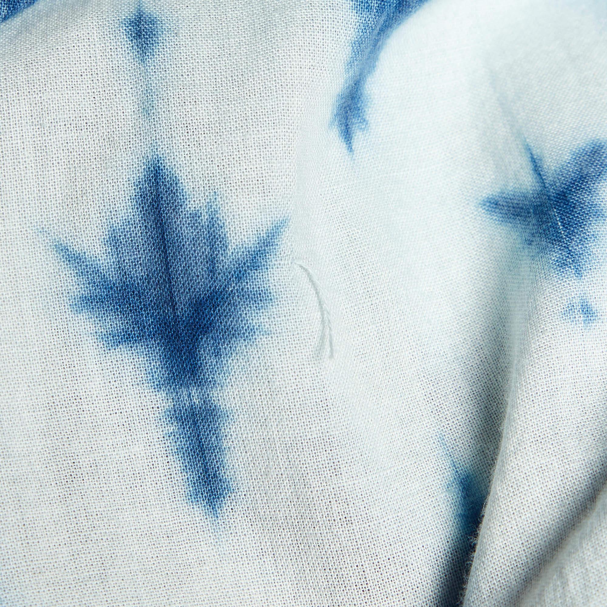 Donna Nanushka Blu Stampa Tie-Dye  Abito lungo in cotone con cintura XS in vendita
