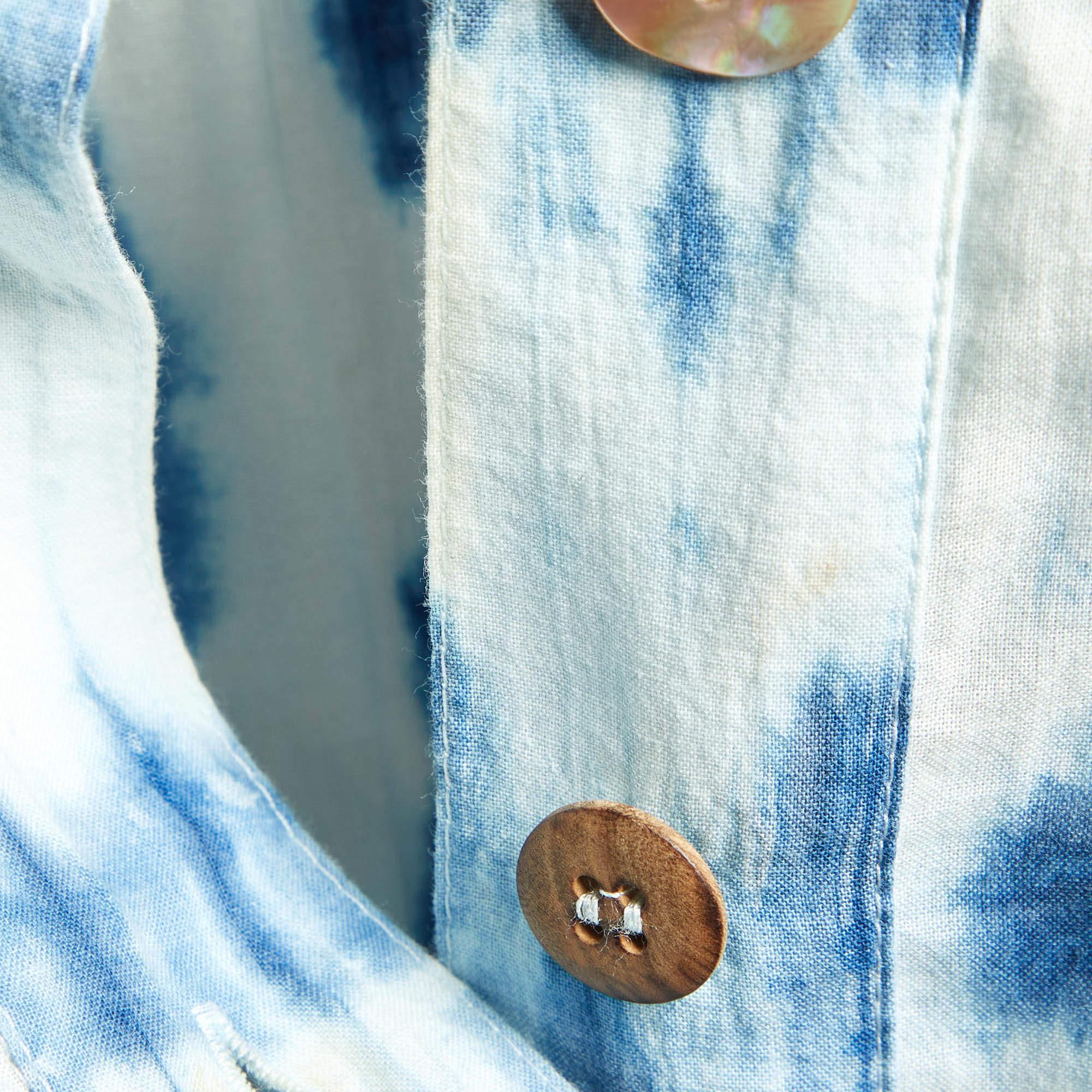 Nanushka Blu Stampa Tie-Dye  Abito lungo in cotone con cintura XS in vendita 2