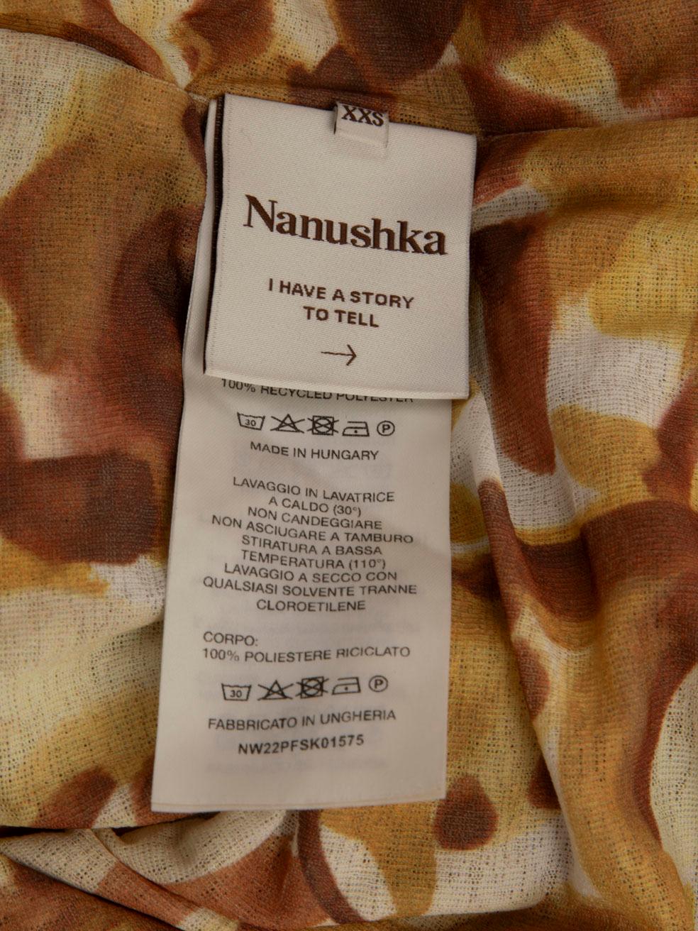 NANUSHKA Brown Abstract Midi Skirt Size XXS en Bueno estado para la venta en London, GB