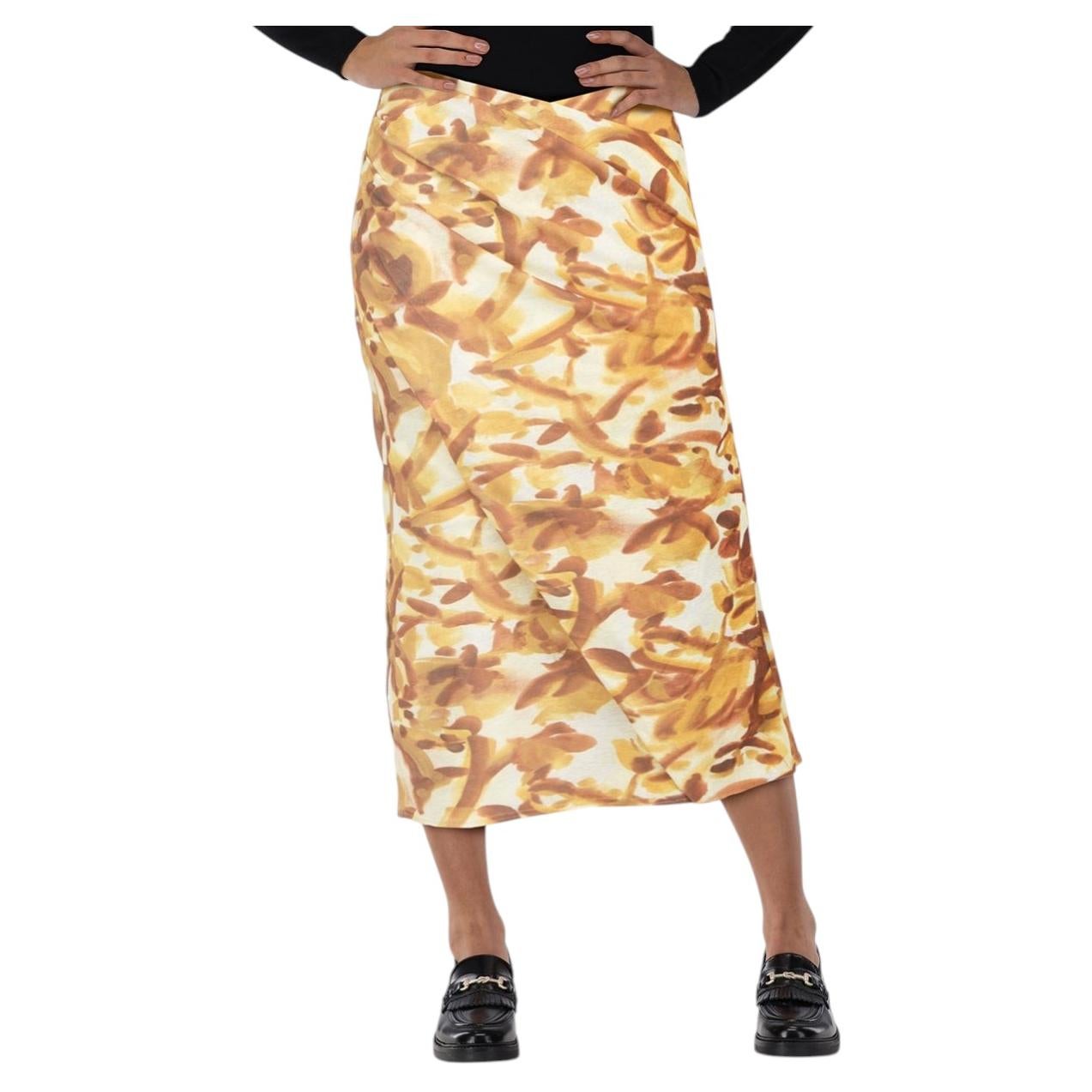 NANUSHKA Brown Abstract Midi Skirt Size XXS
