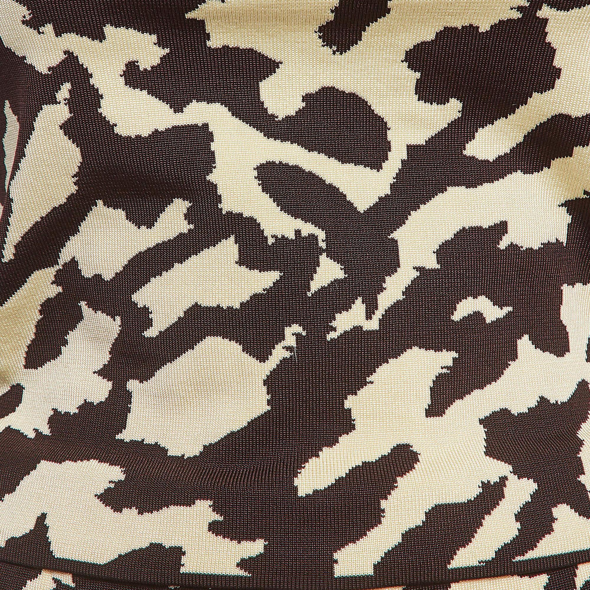 Nero Nanushka Set gonna e top in maglia a coste con stampa animale marrone M. L.A. in vendita