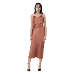 NANUSHKA Brown Cowl Neck Open Back Midi Dress Size XS