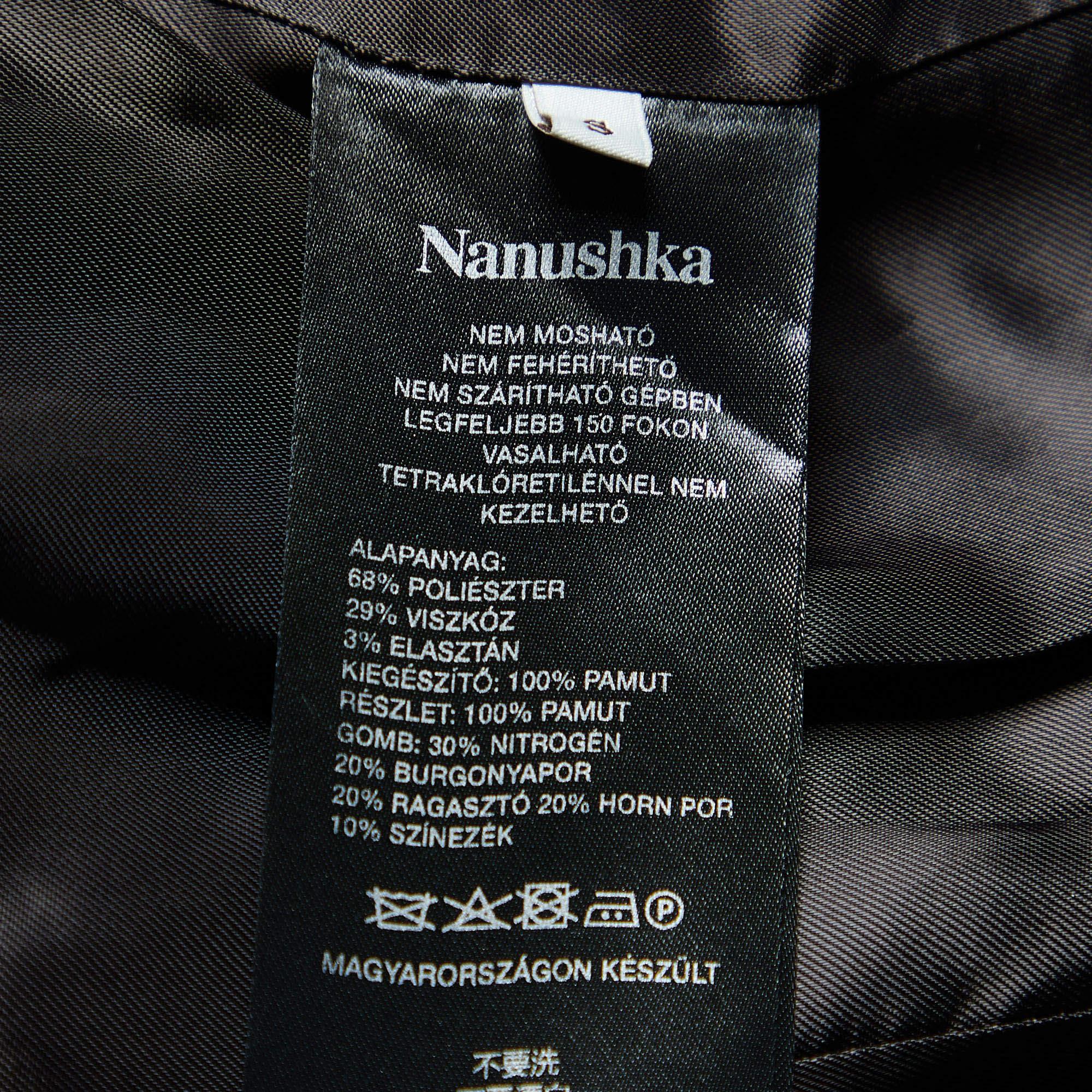 Women's Nanushka Brown Houndstooth Honor Belted Blazer S For Sale
