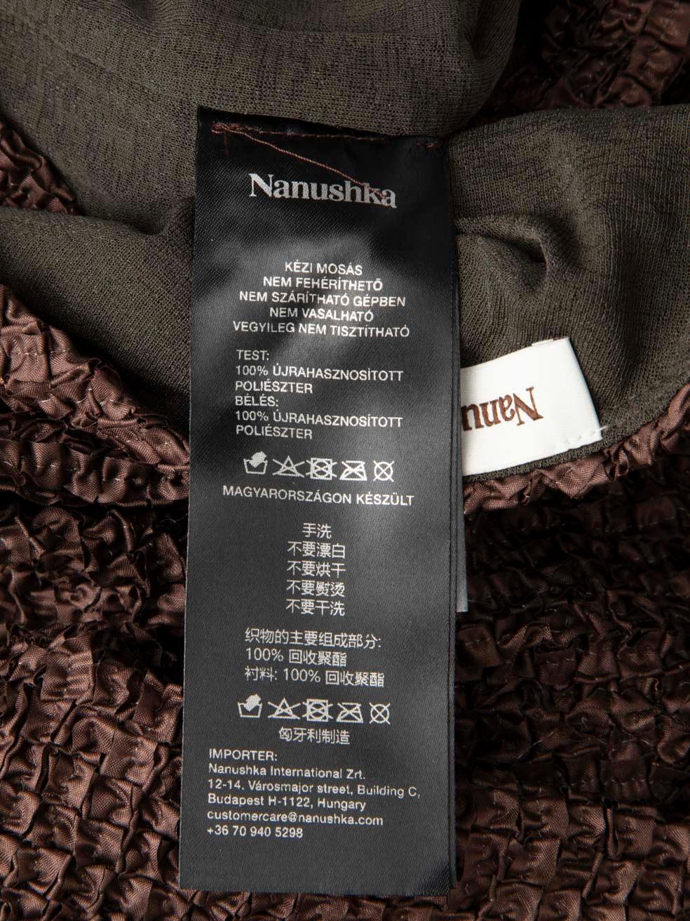 NANUSHKA Brown One Shouldered Mini Dress Size XS For Sale 1