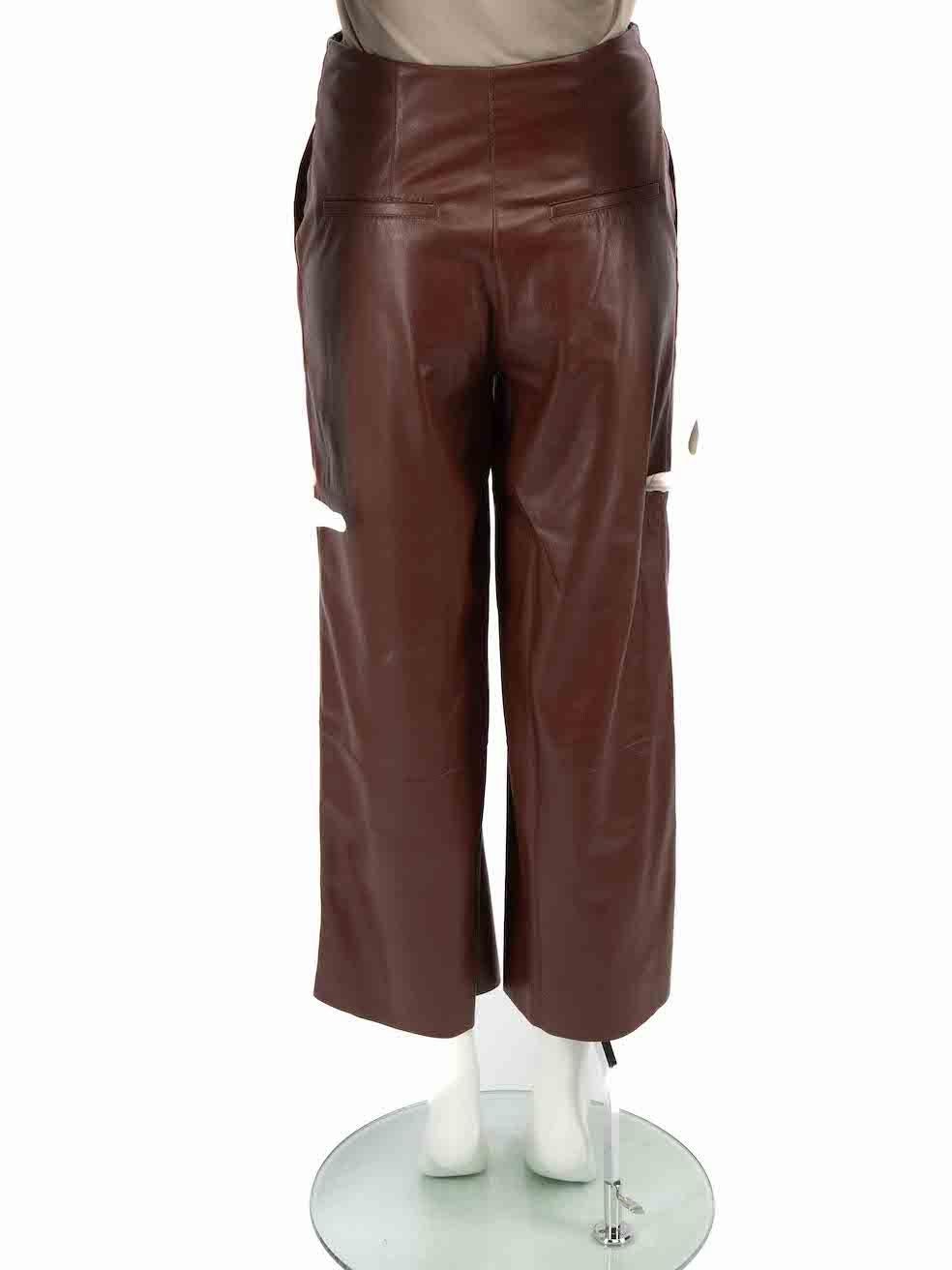 NANUSHKA Brown Vegan Leather Trousers Size XS In Good Condition For Sale In London, GB