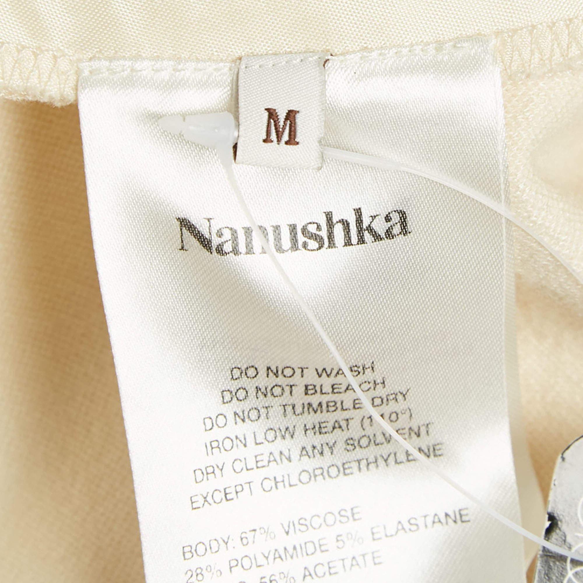 Women's Nanushka Cream Jersey Darby Stirrup Leggings M For Sale