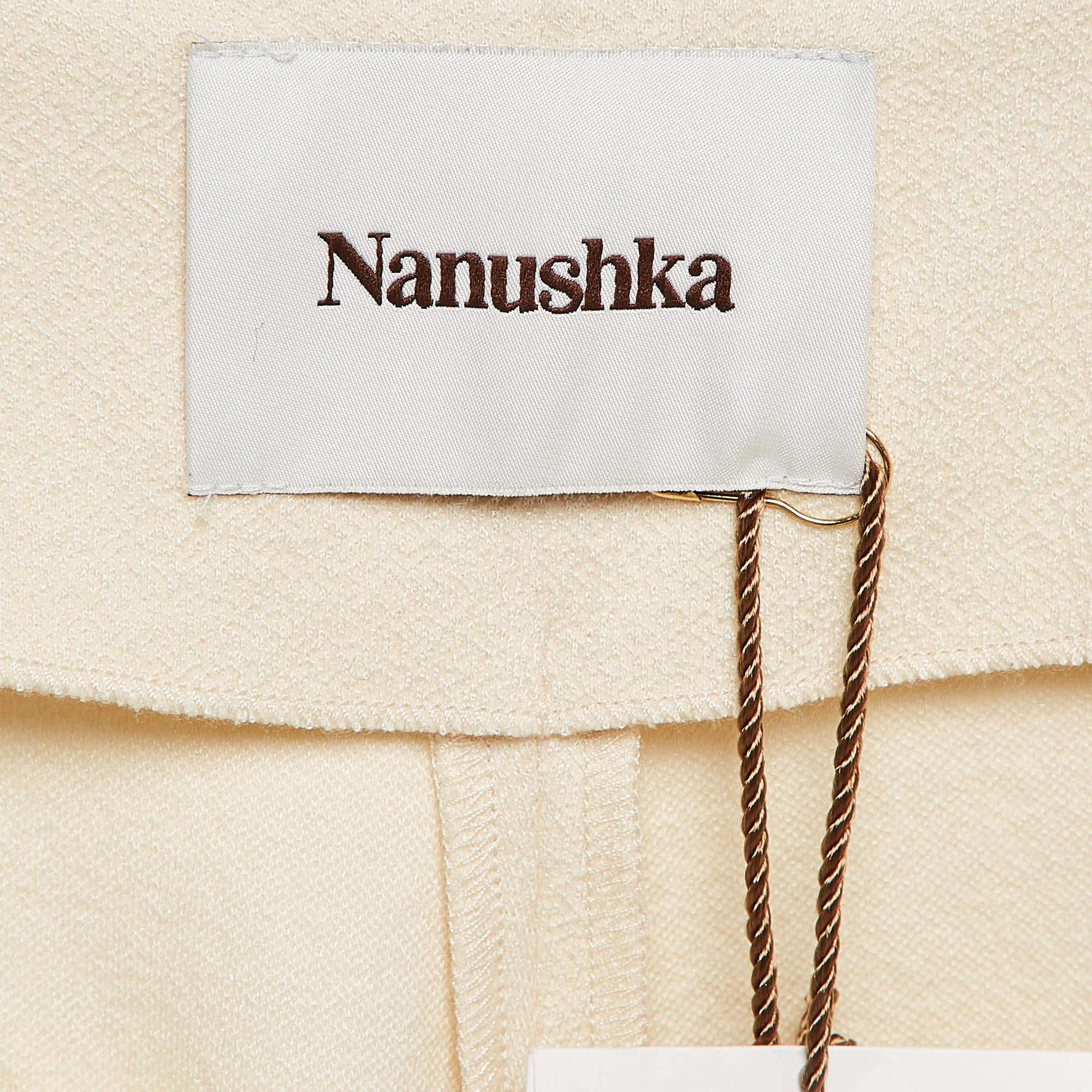 Women's Nanushka Cream Jersey Darby Stirrup Leggings M For Sale