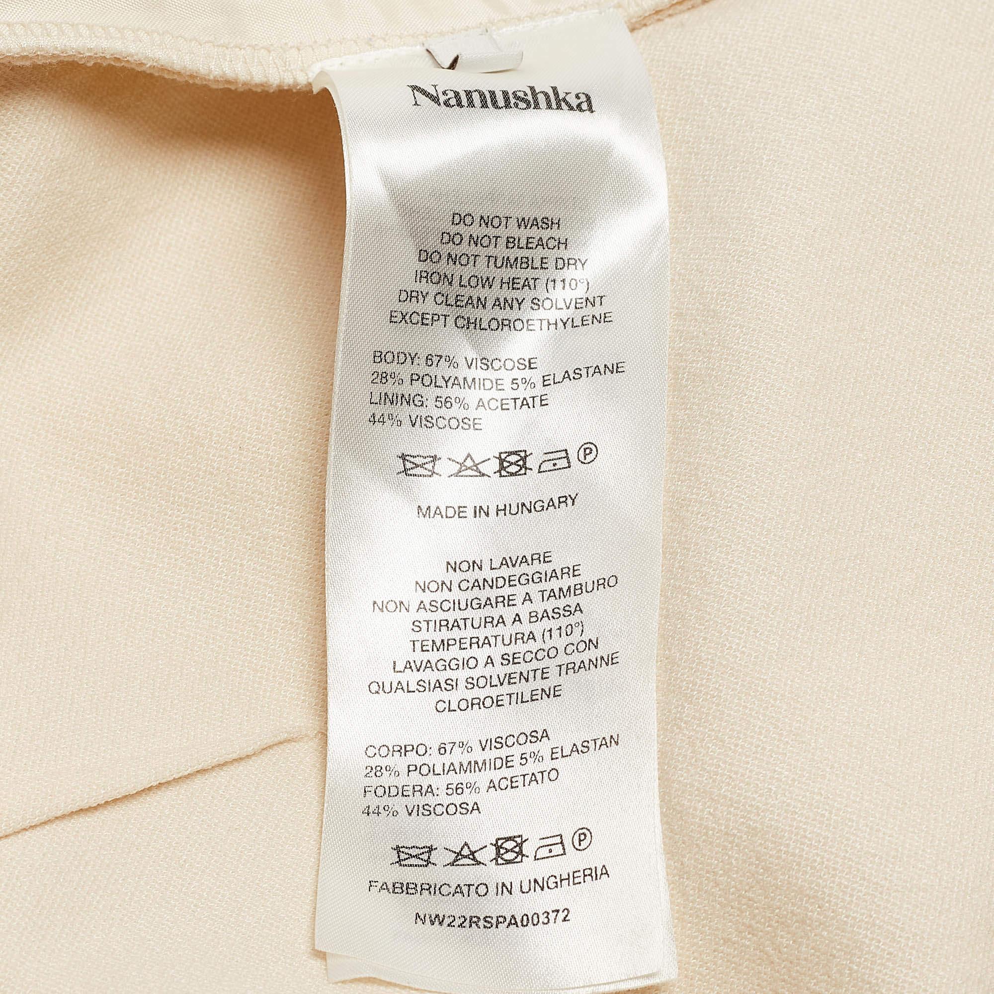 Nanushka Cream Jersey Darby Stirrup Leggings M For Sale 1