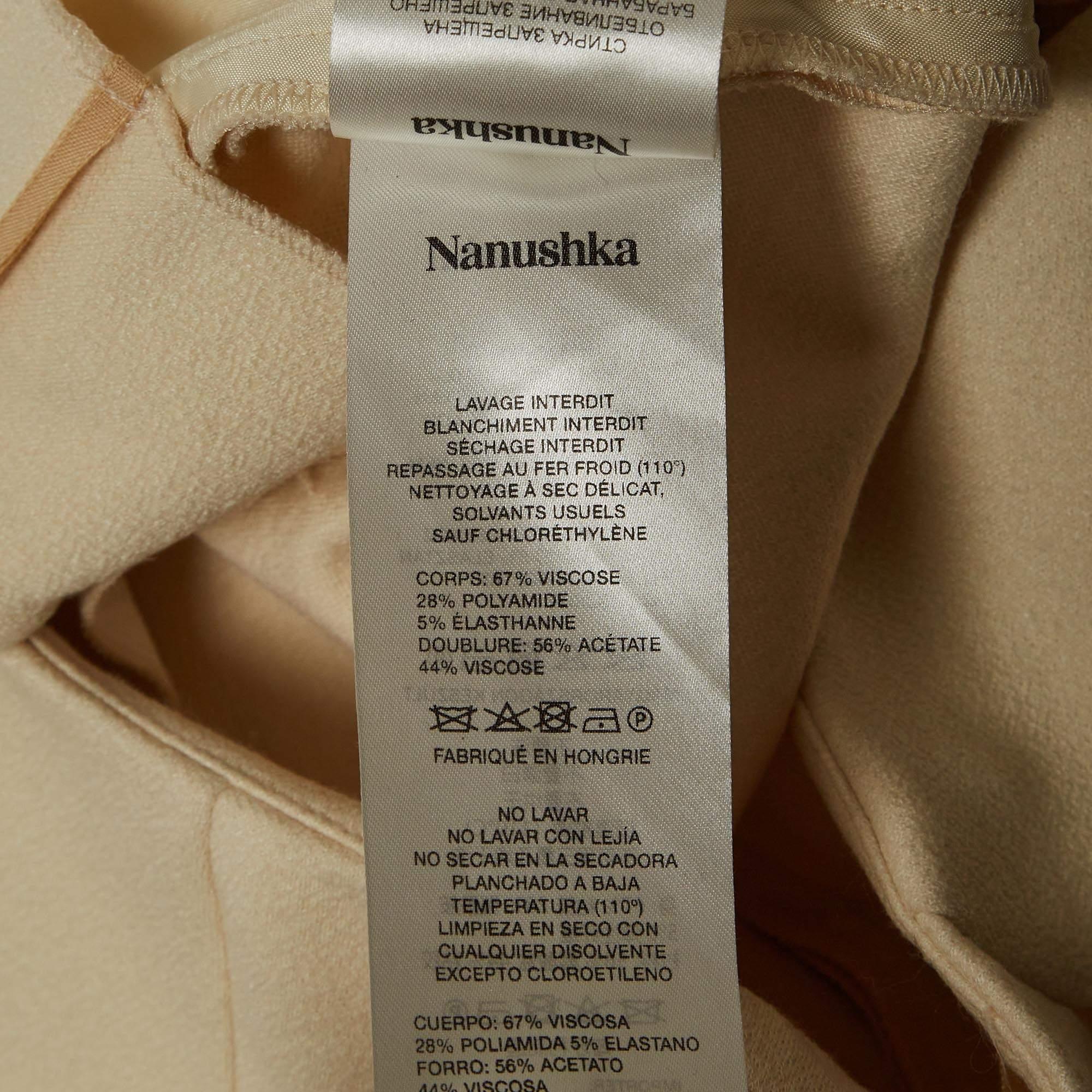 Nanushka Cream Jersey Darby Stirrup Leggings S For Sale 1