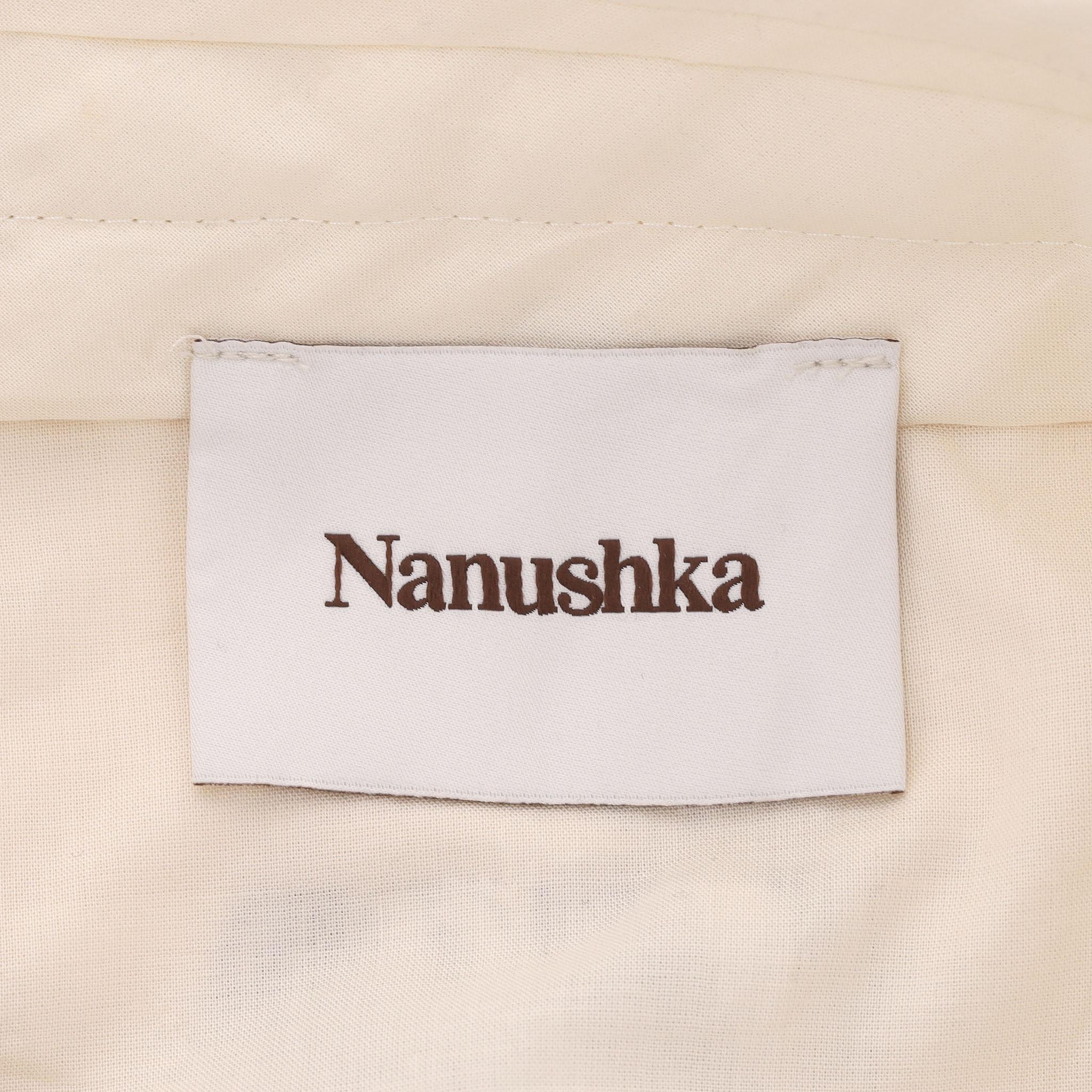 Nanushka: completo camicia e pantaloni in raso con stampa floreale in vendita 5
