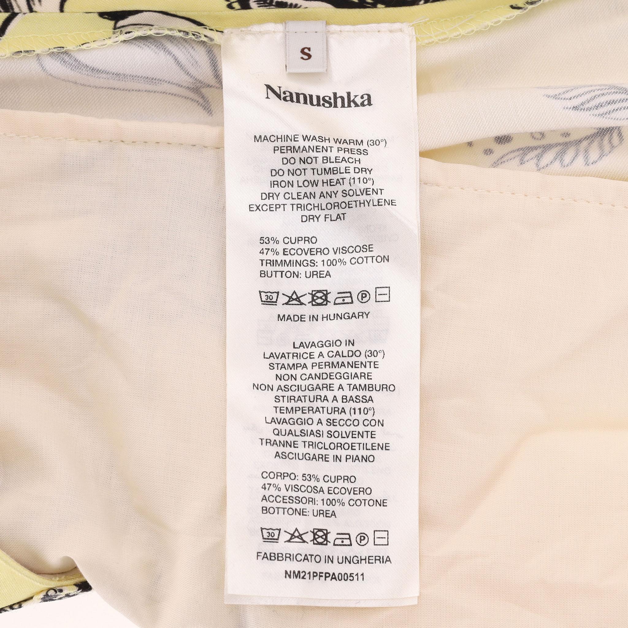 Nanushka: completo camicia e pantaloni in raso con stampa floreale in vendita 9