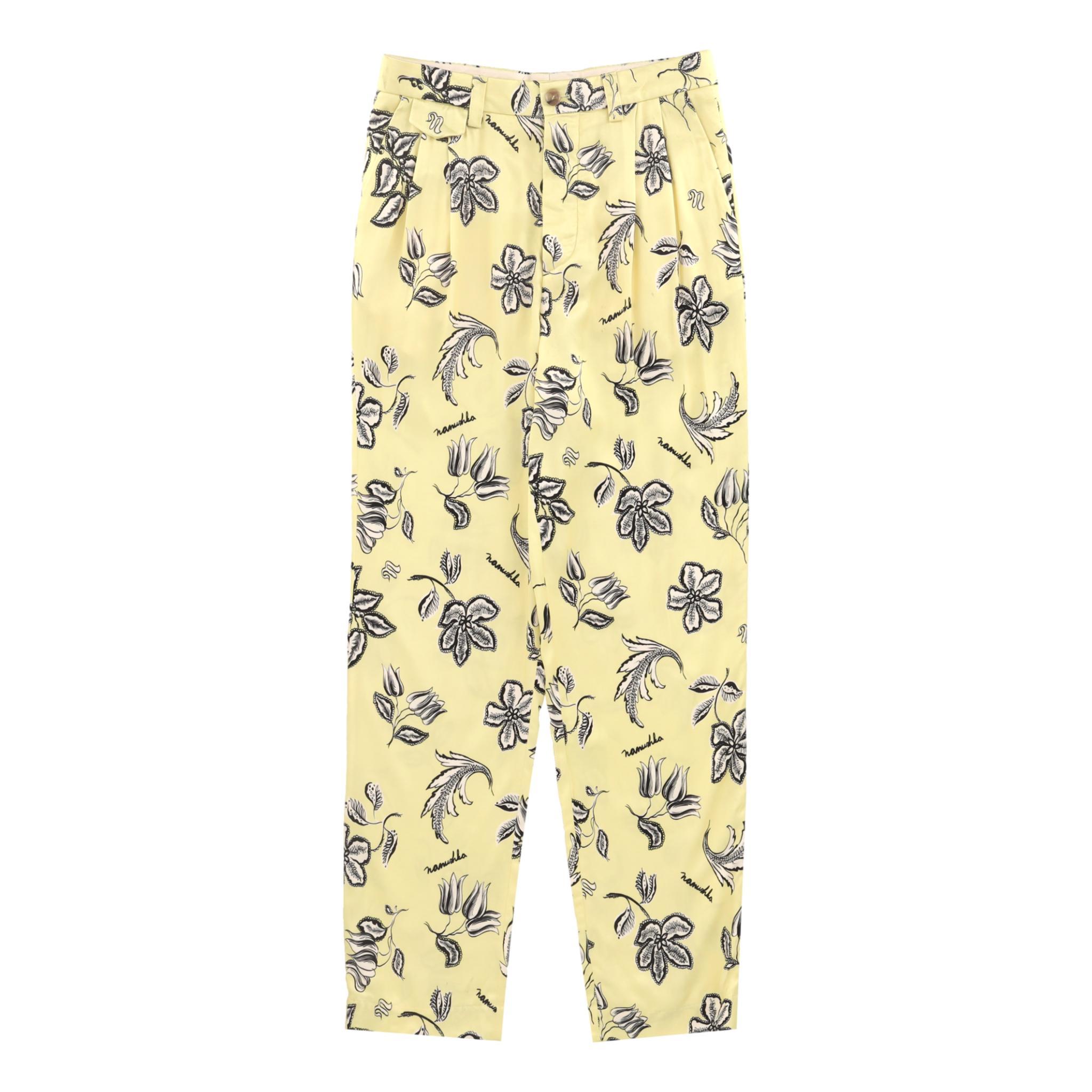 Nanushka: completo camicia e pantaloni in raso con stampa floreale in vendita 1
