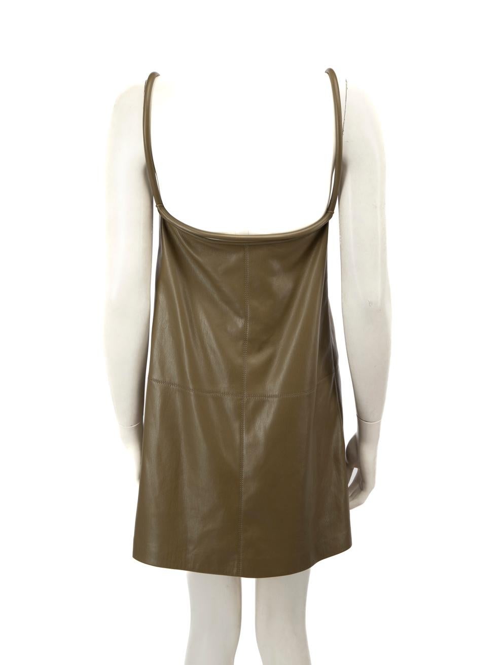 NANUSHKA Grünes Vegan-Minikleid aus Leder Größe S (Braun) im Angebot