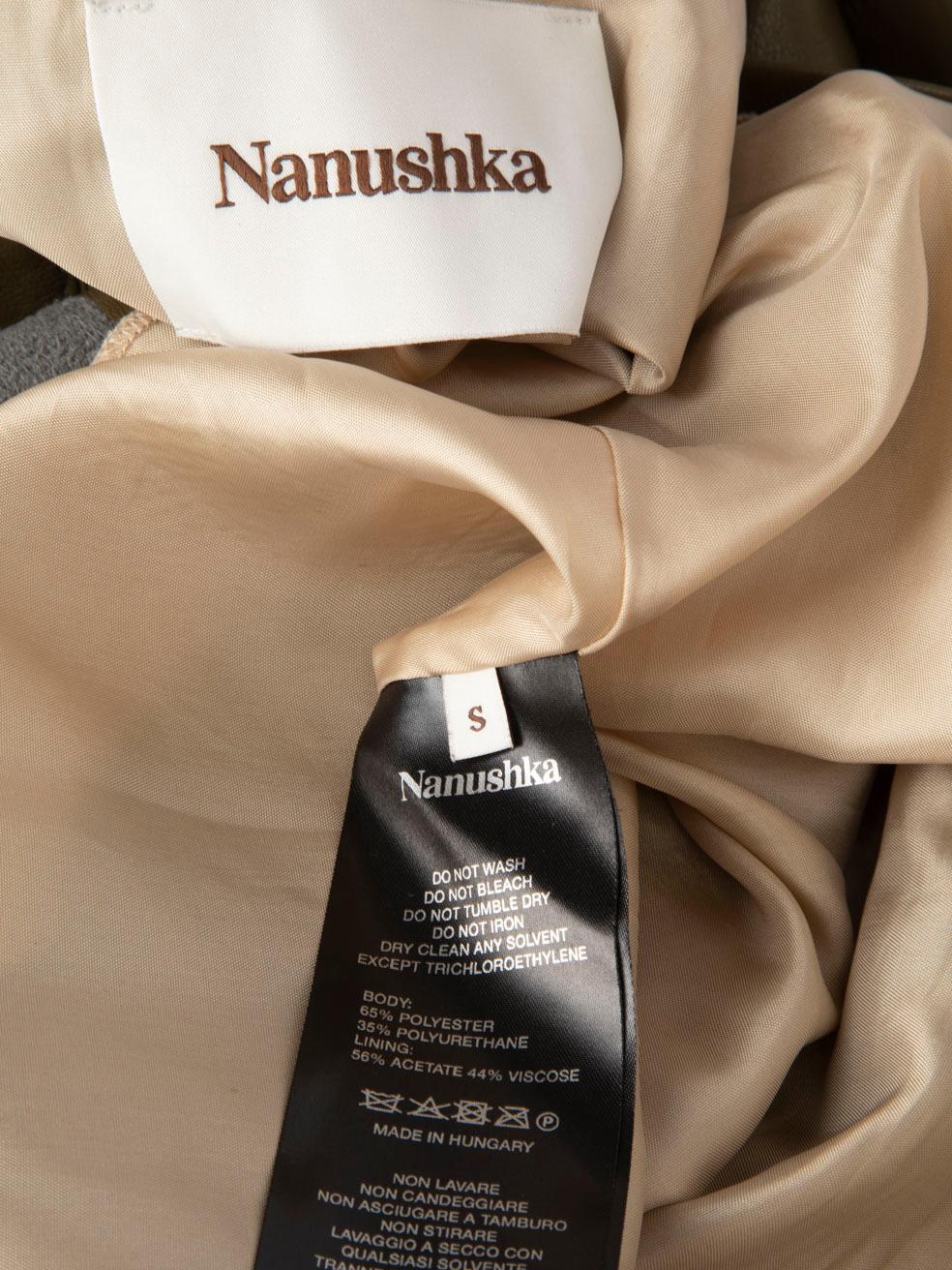 NANUSHKA Grünes Vegan-Minikleid aus Leder Größe S im Angebot 1