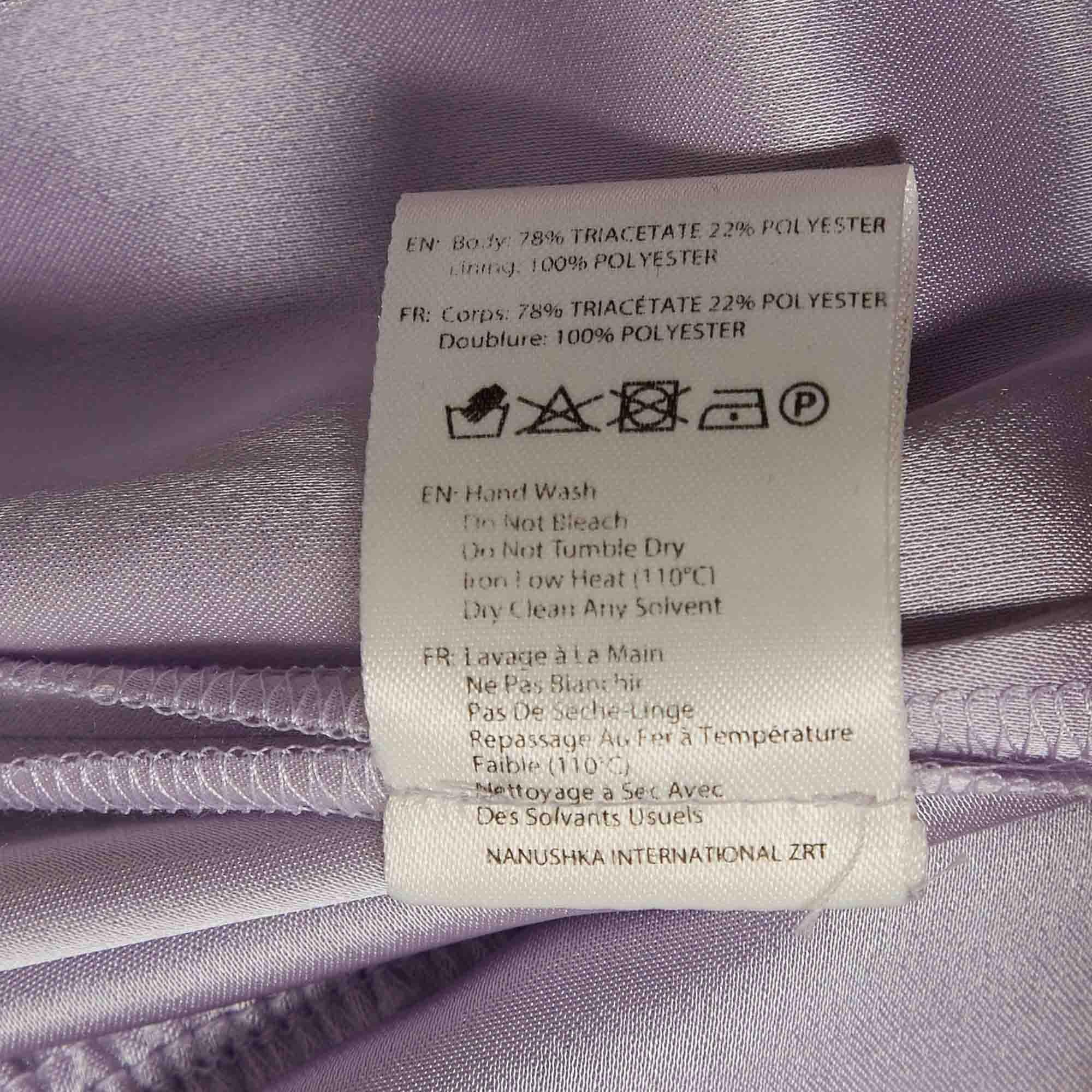 Nanushka Light Purple Satin Belted Yuma Jumpsuit L For Sale 2