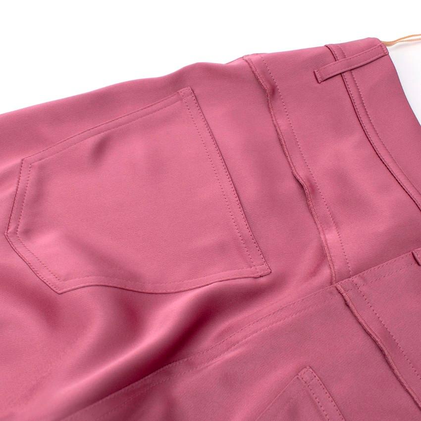 Nanushka Marfa Satin Pink Straight Leg Trousers For Sale 3