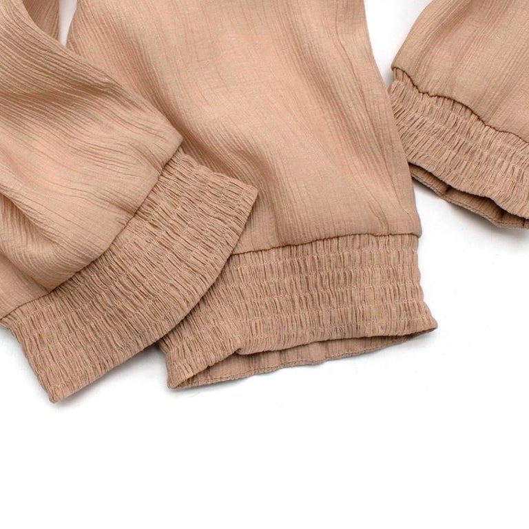 Nanushka Mercury Beige Textured Long Sleeve Jumpsuit - US 6 For Sale at  1stDibs