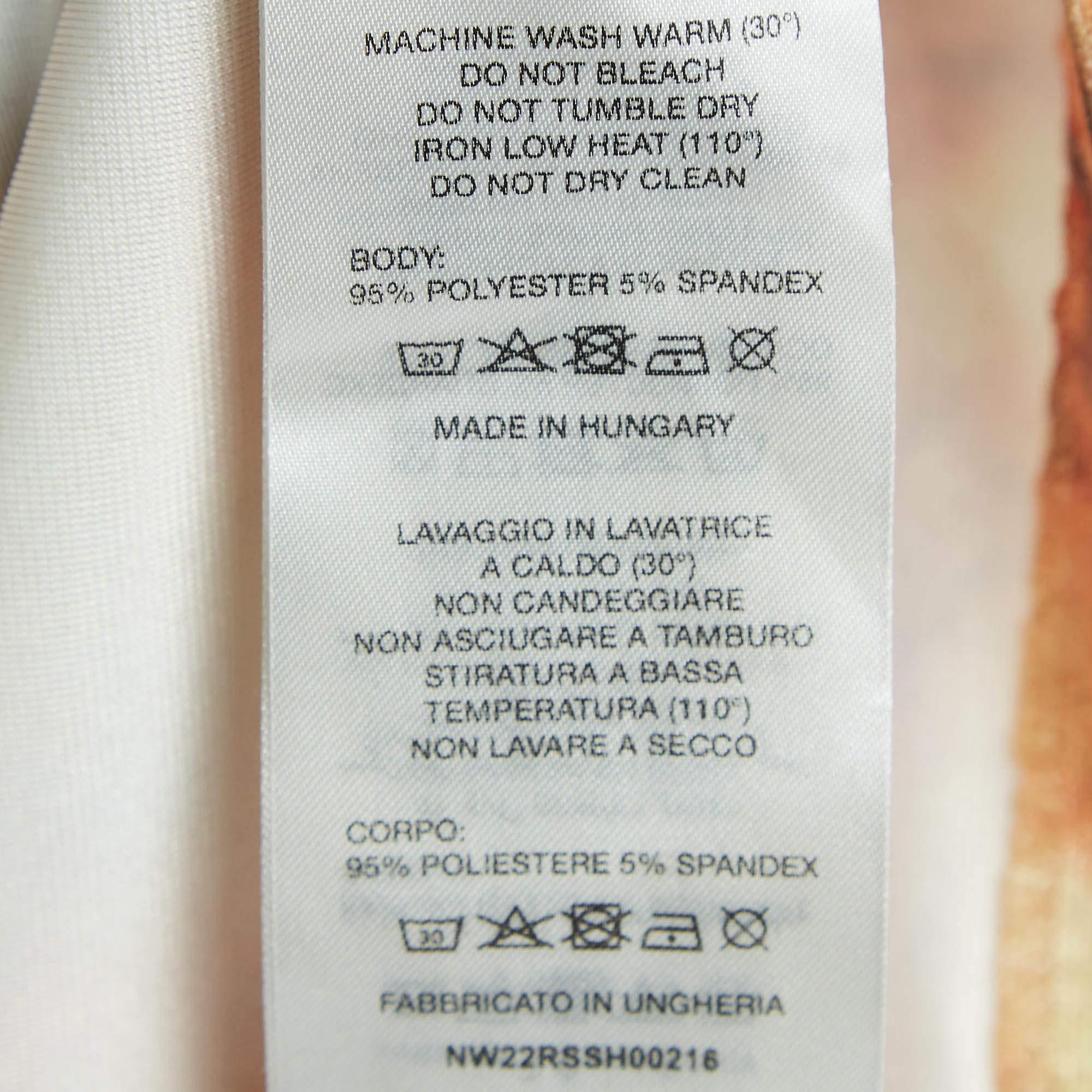 Nanushka Camicia in velluto stretch con stampa floreale arancione M. in vendita 1