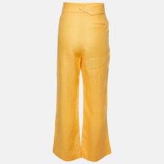 Nanushka Orange Linen Wide Leg Trousers M