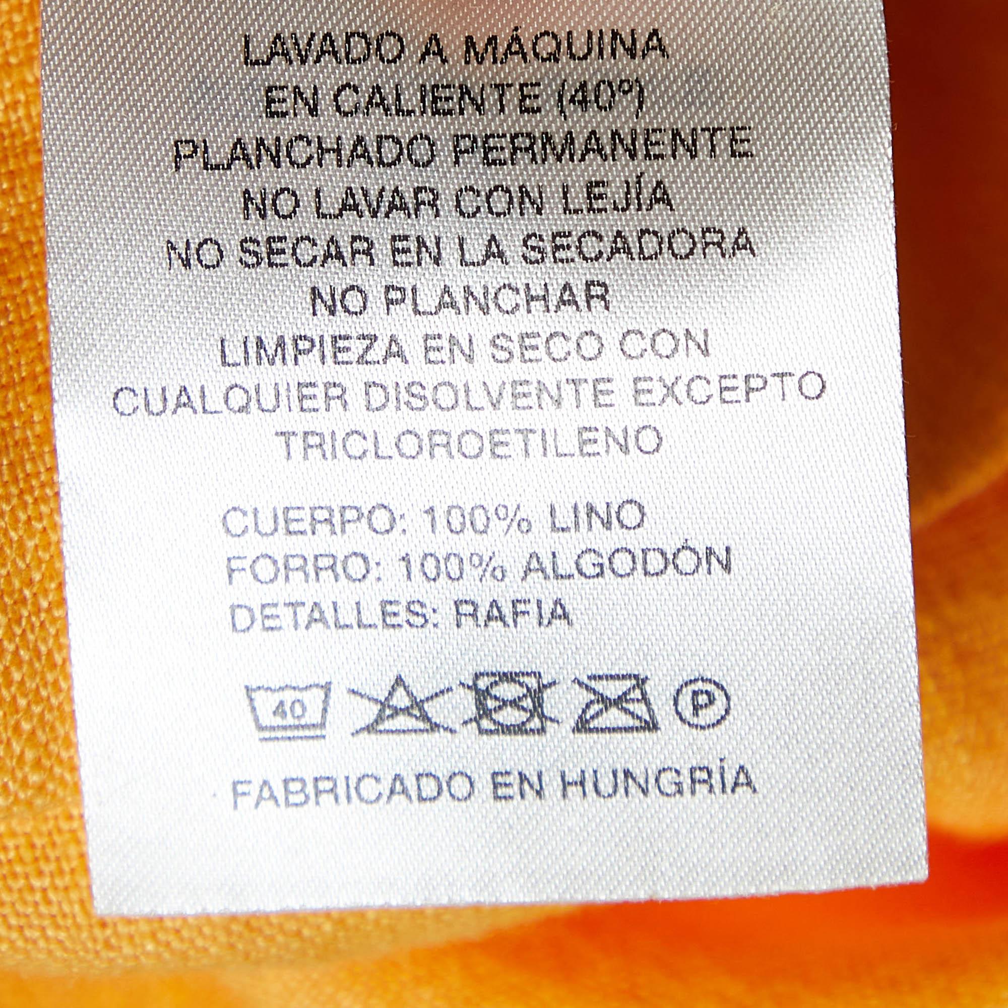 Donna Nanushka - Pantaloni a gamba larga in lino arancione M. in vendita