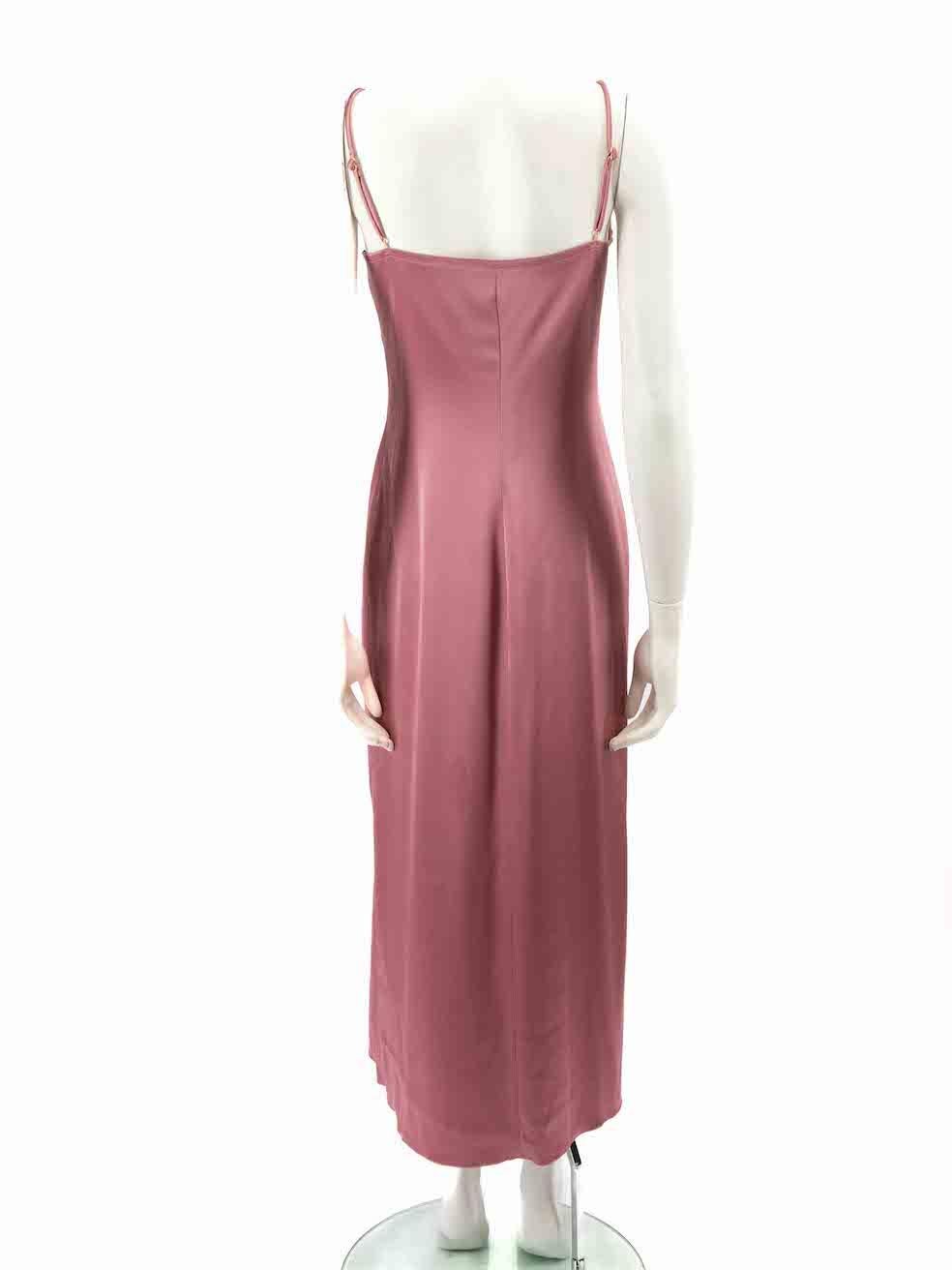 NANUSHKA Pink Button Detail Midi Slip Dress Size S In Good Condition For Sale In London, GB