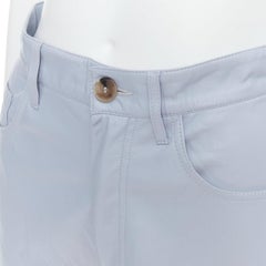 NANUSHKA powder blue vegan leather high waist shorts S