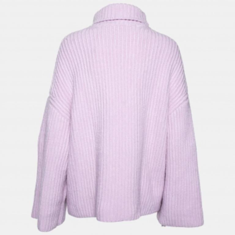 Nanushka Purple Wool Knit Turtle Neck Oversized Jumper S In Good Condition For Sale In Dubai, Al Qouz 2