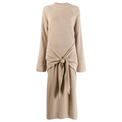 Nanushka Taupe Wool & Cashmere Blend Mahali Knit Dress - Size S