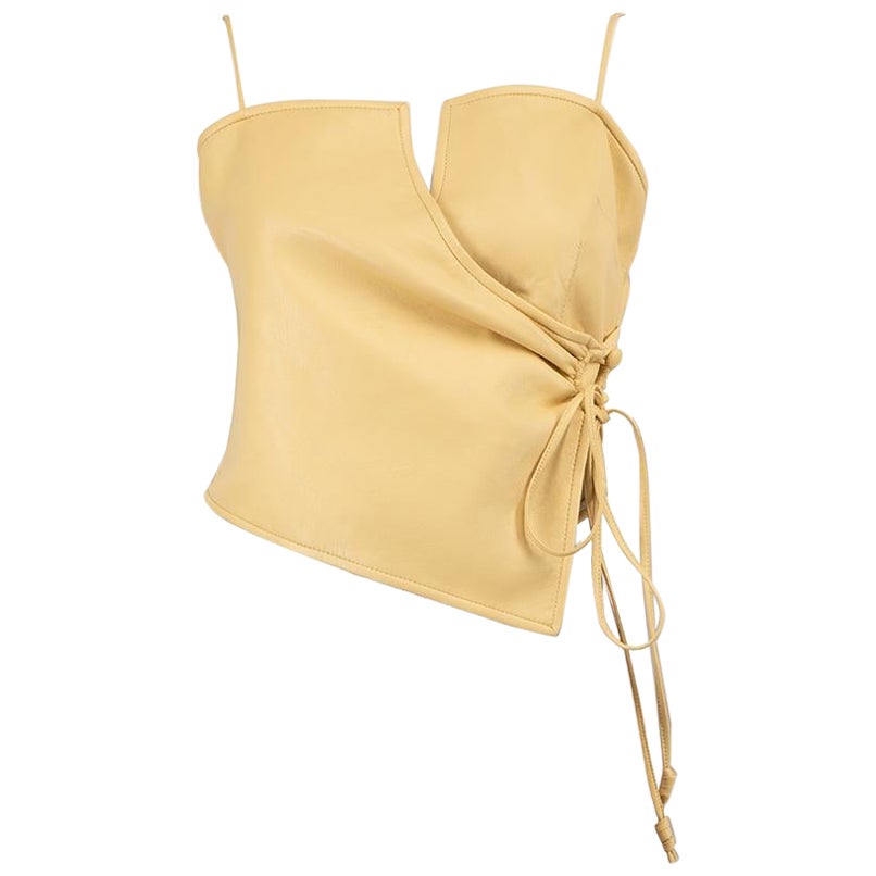 NANUSHKA Top giallo senza maniche asimmetrico taglia M.