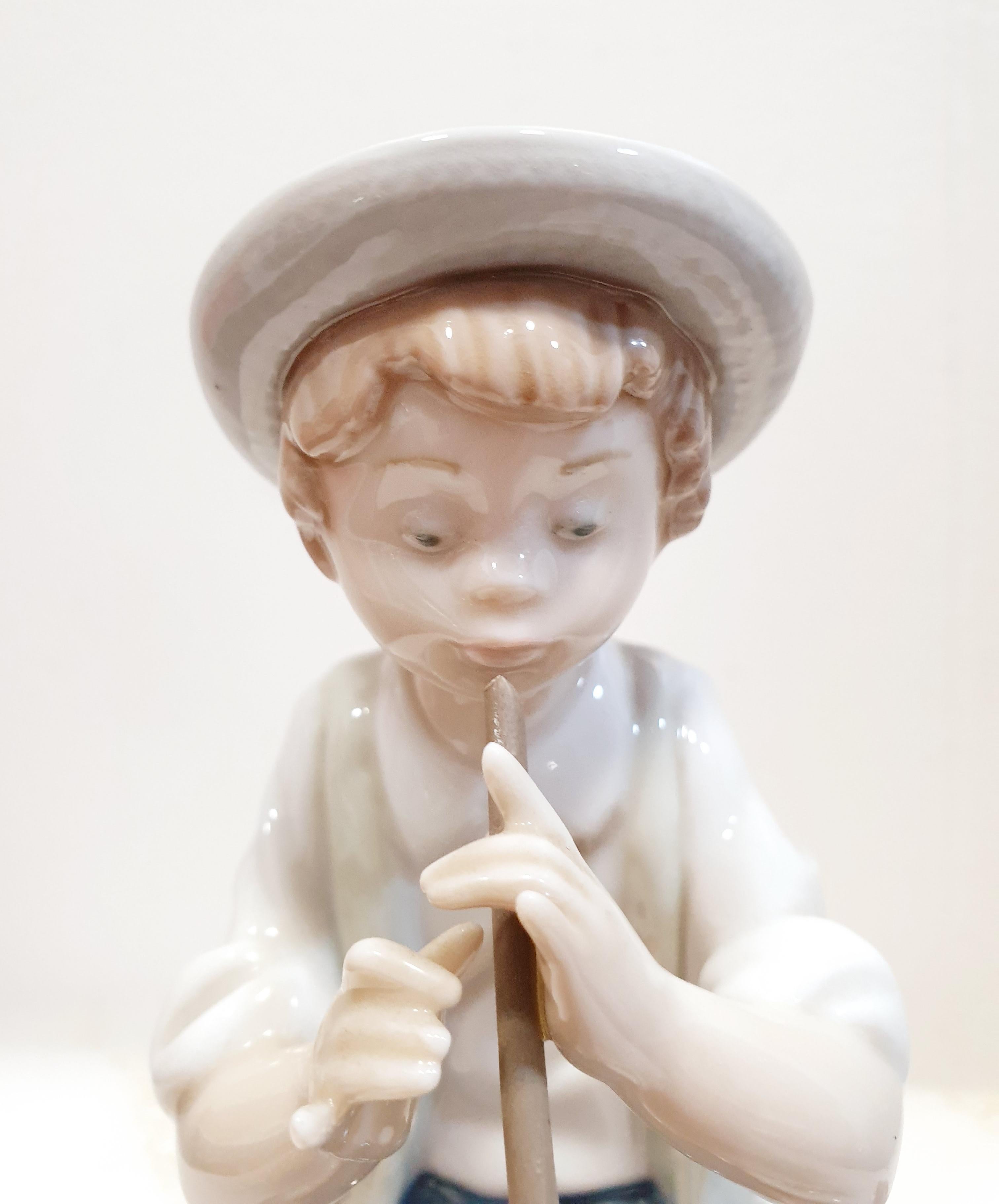 Rococo Nao by Lladró Porcelain Shepherd Boy with Sheep For Sale
