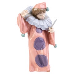 Nao Lladro Fine Porcelain Clown with Mirror 0738