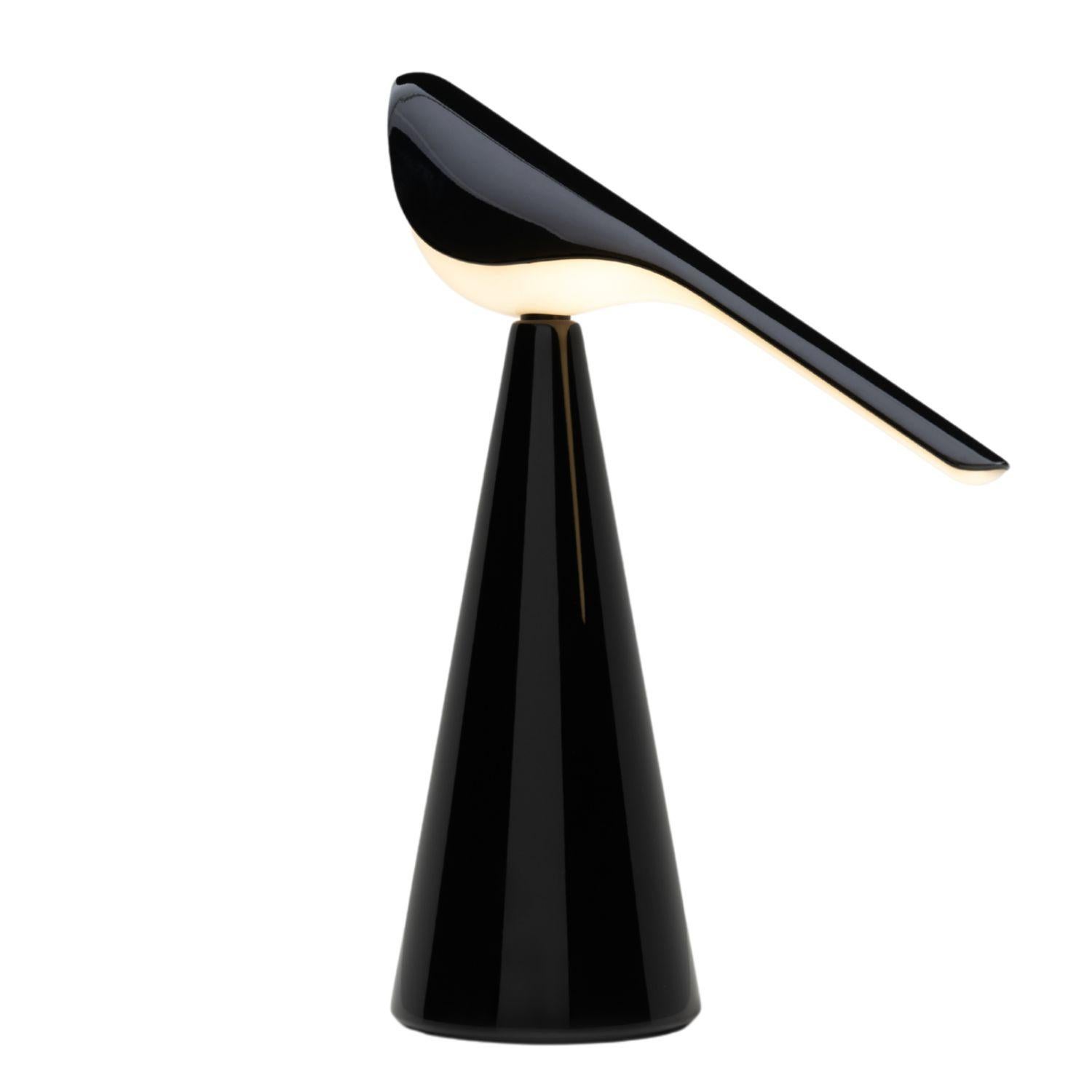 Mid-Century Modern Nao Tamura 'Tiki' Portable Table Lamp in Glossy Black for Established & Sons For Sale