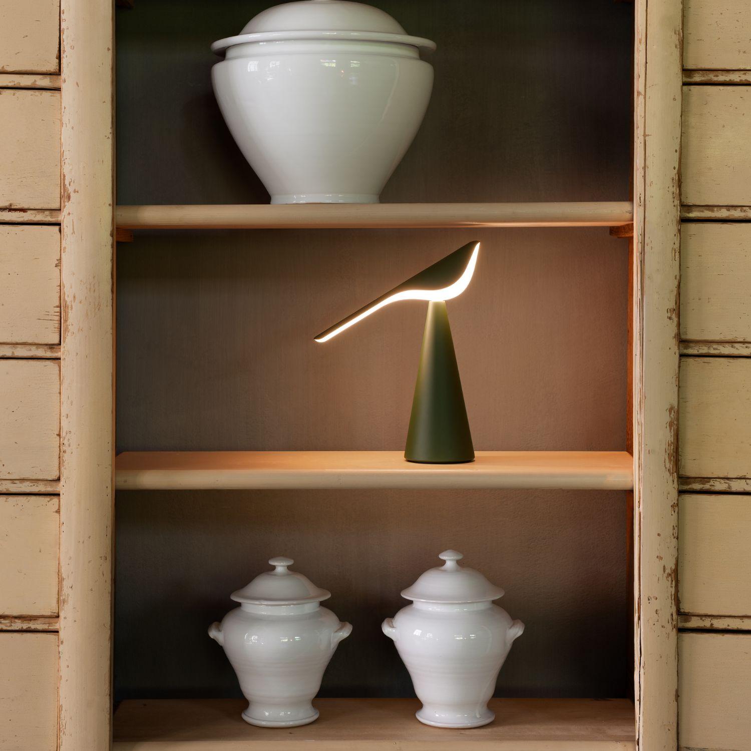 Nao Tamura 'Tiki' Portable Table Lamp in Olive Green for Established & Sons For Sale 13